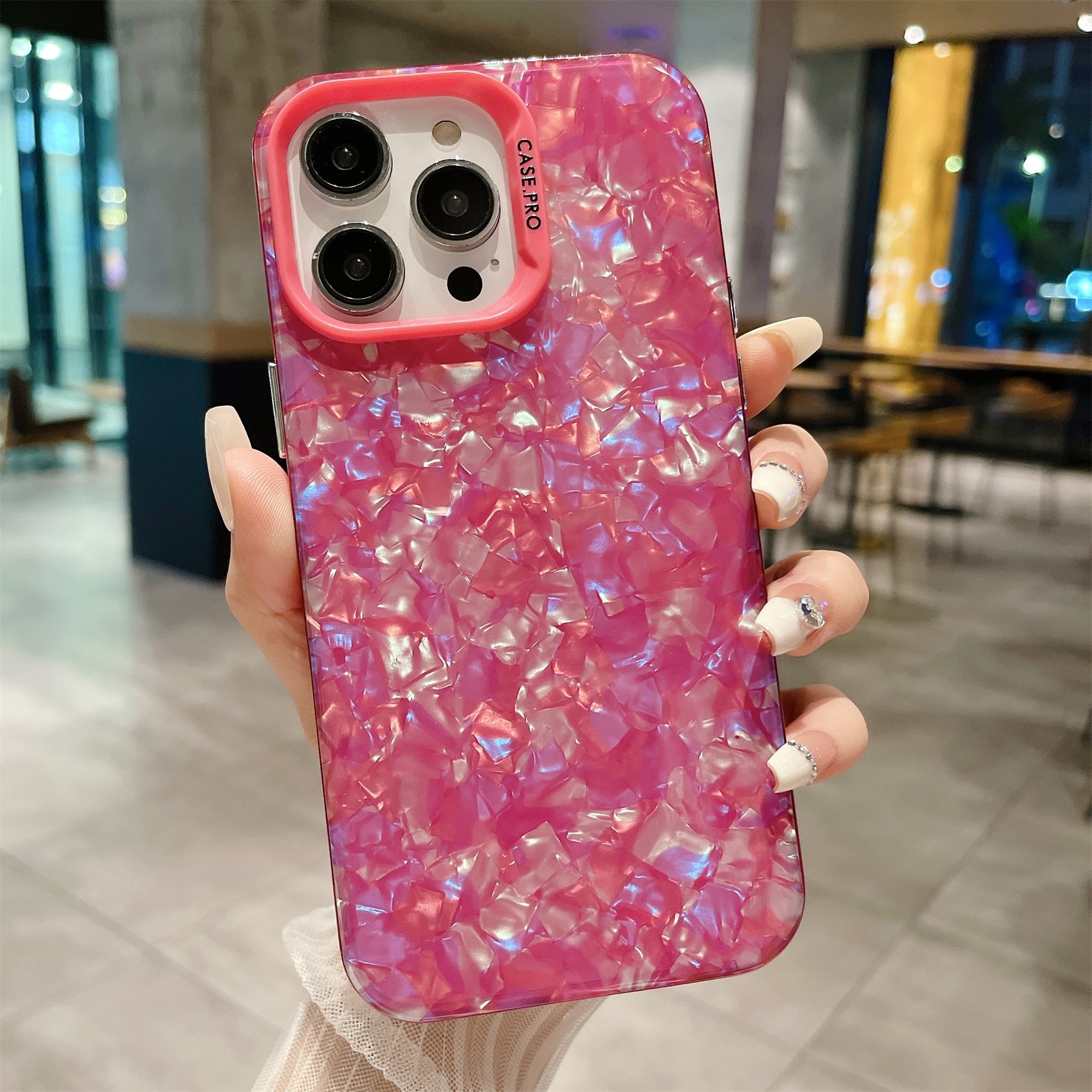 Shockproof Case for iPhone 13 Pro 6.1 inch Shell Texture Acrylic PC Cover Anti-Fall Slim Phone Protector Shockproof Case for iPhone 13 Pro 6.1 inch Shell Texture Acrylic PC Cover Anti-Fall Slim Phone Protector